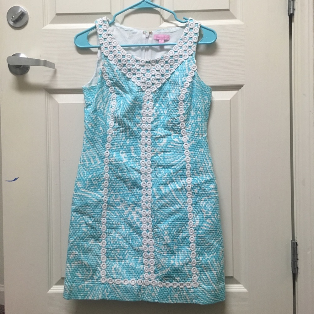 Lilly Pulitzer Turquoise Shift Dress sz 4